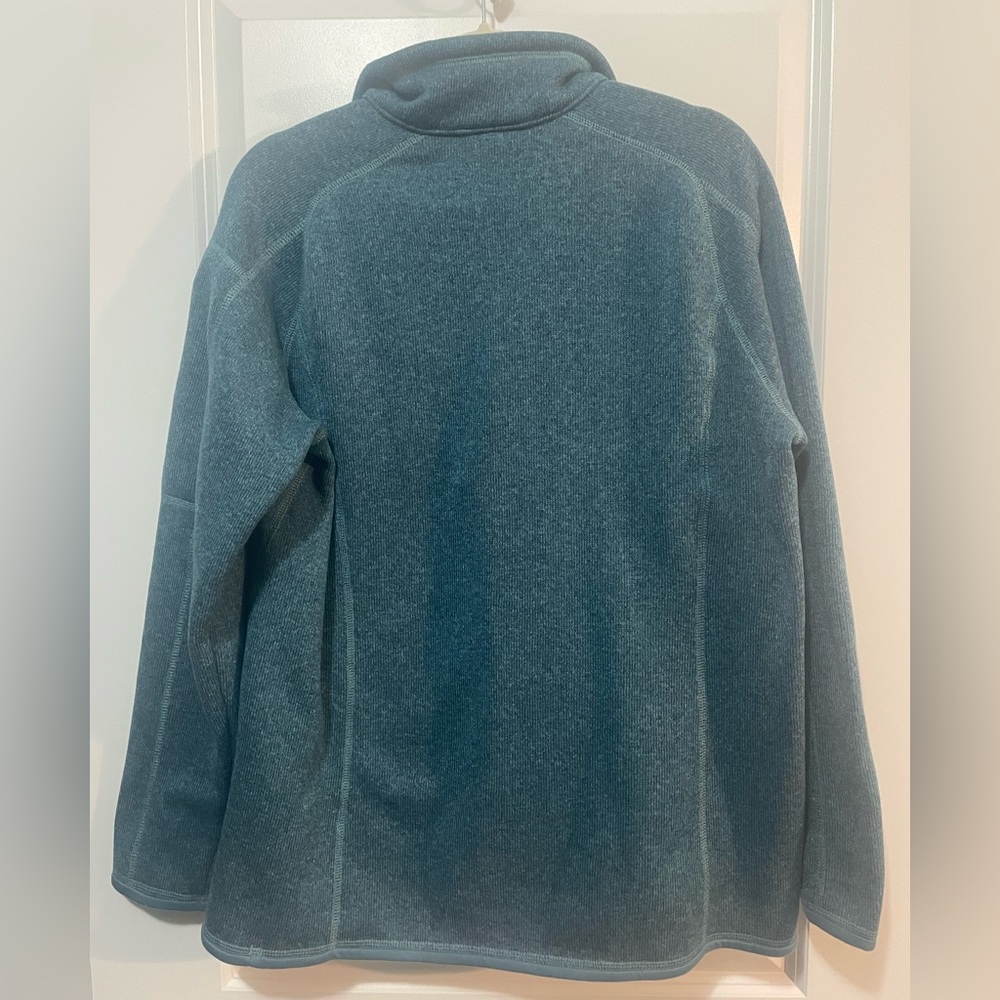 Patagonia 1/4 Zip Teal Blue Fleece Lined Sweater w Arm Zipper Sz XL - Picture 3 of 7